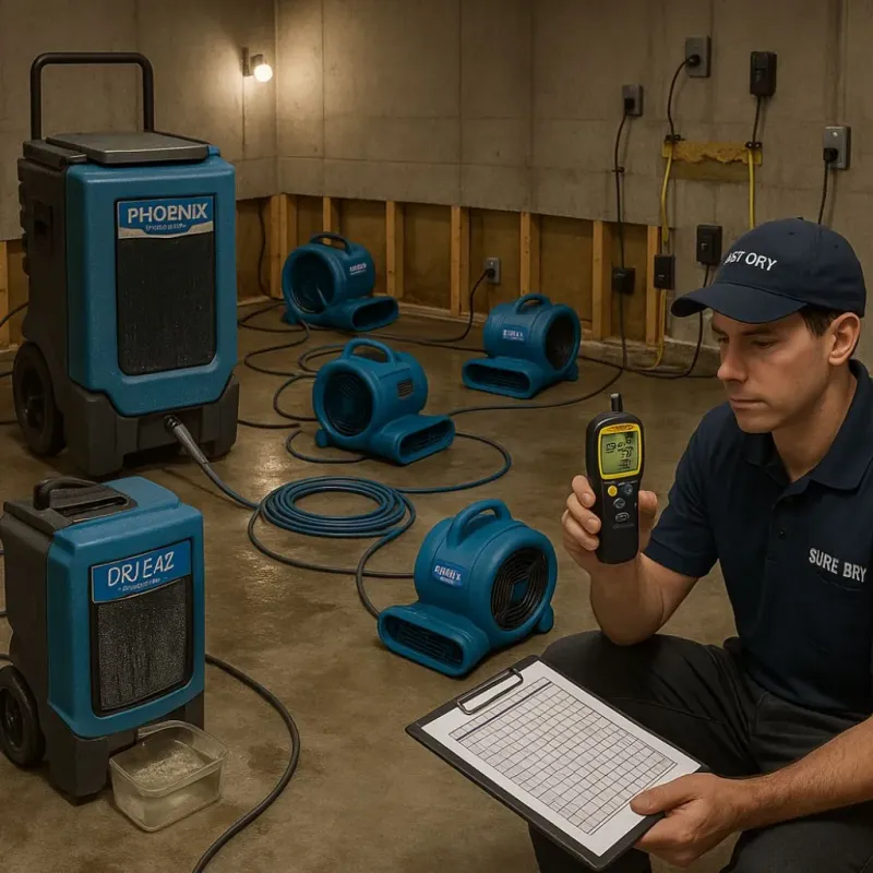 Structural Drying and Dehumidification process in Cardington, OH